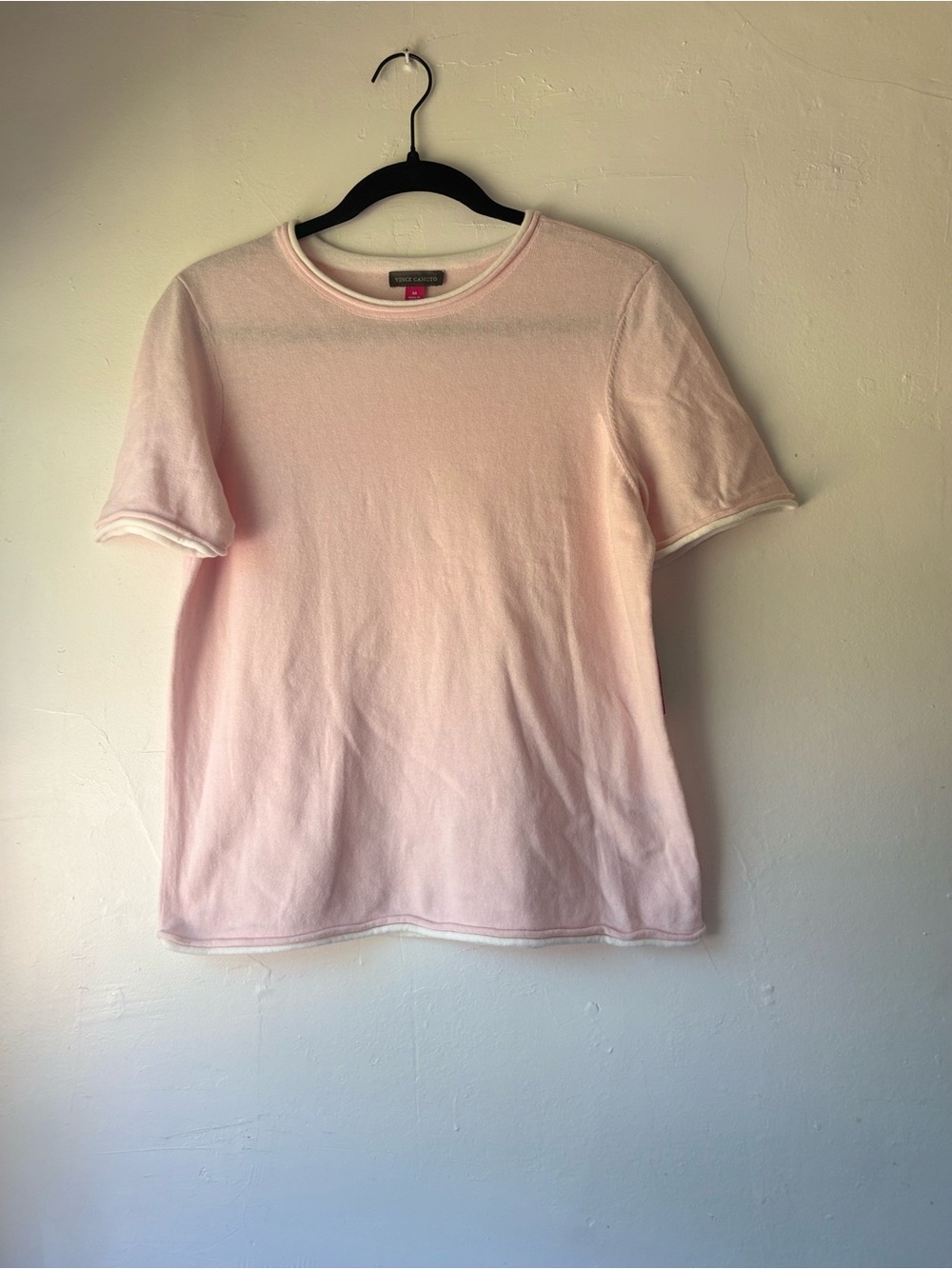 Vince Camuto Classic Crewneck Short-Sleeve Shirt - Light Pink